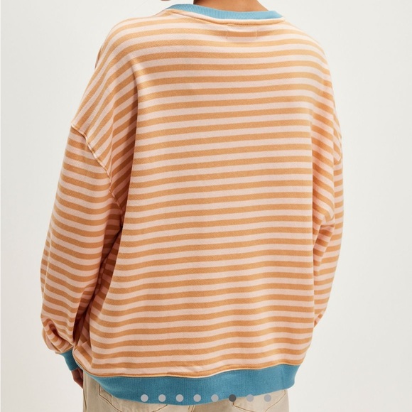 Free People Classic Striped Oversized Crewneck - Picture 2 of 6